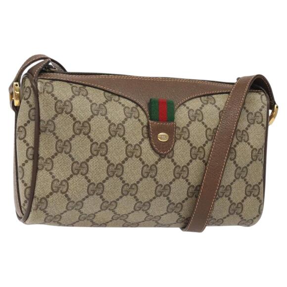 GUCCI GG Supreme Web Sherry Line Shoulder Bag Pvc Beige 89 02 018 - Picture 1 of 16